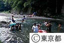 秋川渓谷での水遊び