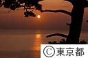 御蔵島の夕日