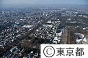 小金井公園と玉川上水と緑地帯（空撮）