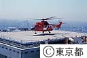 都庁ヘリポート離発着訓練