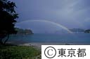小笠原扇浦海岸の虹