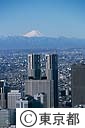 都庁舎と富士山