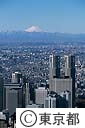 都庁舎と富士山