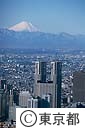 都庁舎と富士山