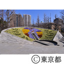 横網町公園の慰霊碑の花壇