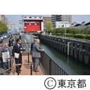 知事視察（猿江・扇橋閘門）