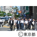 知事視察（自転車走行空間）