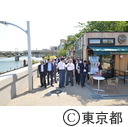 知事視察（隅田公園オープンカフェ）