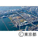 都立辰巳の森海浜公園 オリンピックアクアティクスセンター予定地（空撮）