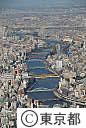 都内空撮（隅田川・蔵前橋より上流を望む）