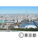 空撮（辰巳国際水泳場とアクアティクスセンター）