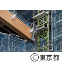有明体操競技場の屋根リフトアップ作業