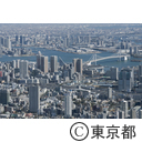 空撮 レインボーブリッジの湾岸エリア