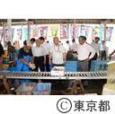 知事視察（三宅島：阿古漁港）