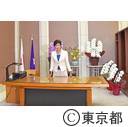 小池知事執務室着席