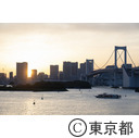 お台場海浜公園周辺からレインボーブリッジ