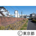 赤レンガの堤防